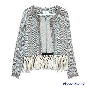 Miss Me Casual Cotton Blend Aztec Style Cardigan Overthrow Size Large